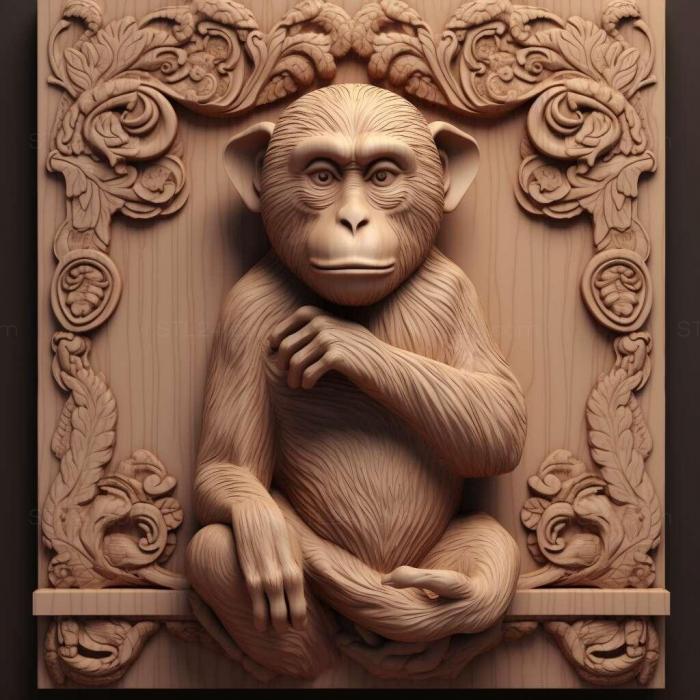 Природа и животные (Улица обезьяны 1, NATURE_1149) 3D модель для ЧПУ станка